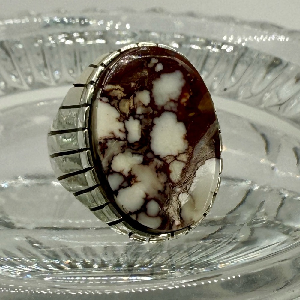 Artisan Navajo Sterling Silver Wild Horse Turquoise Ring – Signed Ray Jack sz 10